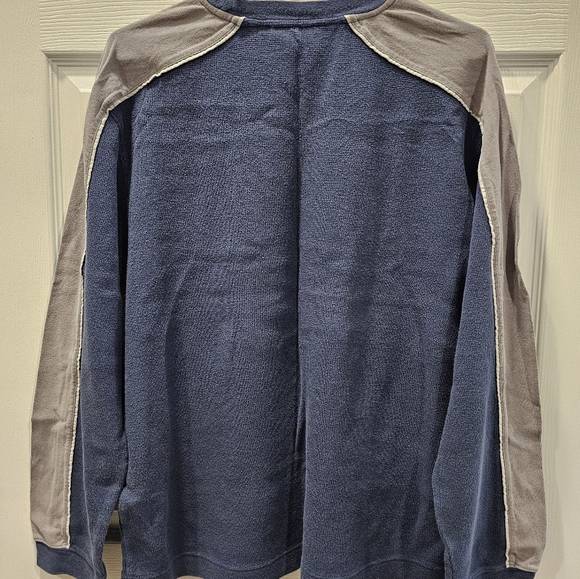 Two-tone Timberland Logo Long Sleeve Blue Gray Size - Large - Picture 2 of 5